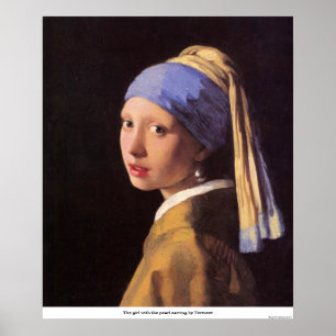 Poster La fille avec la boucle d'oreille de perle par