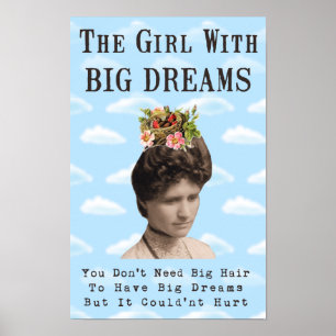 Poster La fille avec le grand collage de rêves (et grand