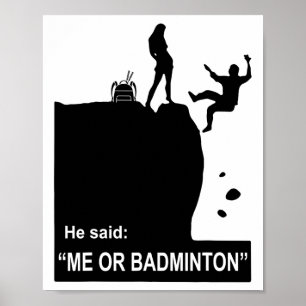 Poster La Fille Choisit Badminton Plutôt Que Garçon