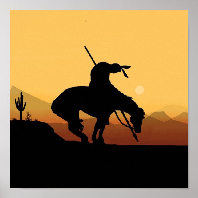 Poster La fin de la sihouette du sentier au coucher du so (Devant)