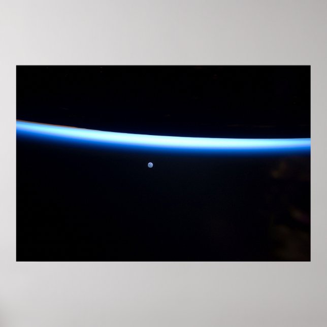 Poster La fine ligne de l'atmosphère terrestre et une lun (Devant)