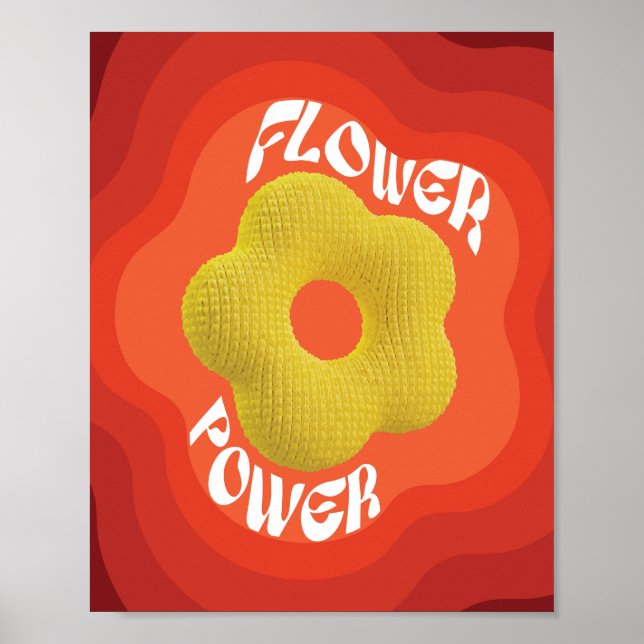 Poster La fleur jaune est conçue avec un tricot unique (Devant)