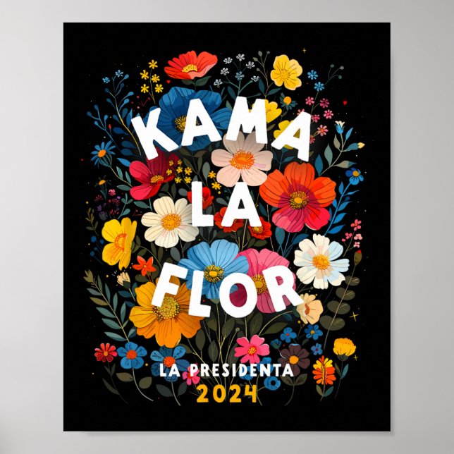 Poster La Flor 2024 Kamala Walz 2024 Président Kamala-har (Devant)
