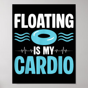 Poster La flottaison est mon cardio ol humour fitness