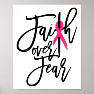 Poster La foi au sujet de la peur Le cancer du sein crois