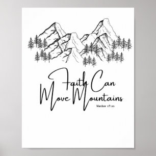 Poster La foi peut déplacer les montagnes Bible Verse