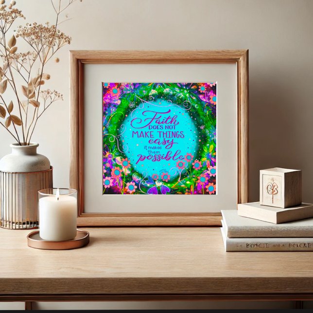 Poster La Foi Rend Les Choses Possibles Citer L'Inspirété (Créateur téléchargé)