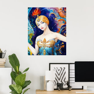Poster La Fontaine de Shell : Gown du soir par Paquin