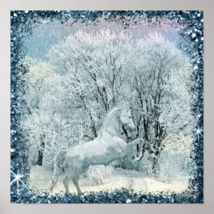 Poster La forêt de neige du Cheval Blanc
