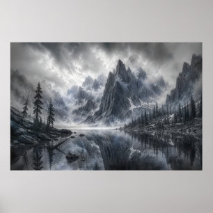 Poster La Forme du Silence – Paysage Noir et Blanc