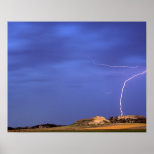 Poster La foudre frappe les buttes près de Scottsbluff