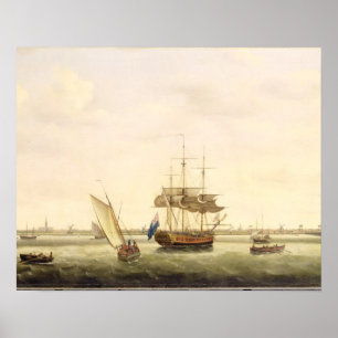 Poster La frégate "surprise" devant l'Ancre outre de