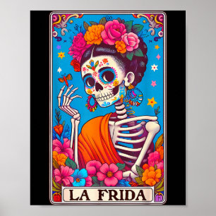 Poster La Frida Dia De Los Muertos Jour Des Morts Hallowe