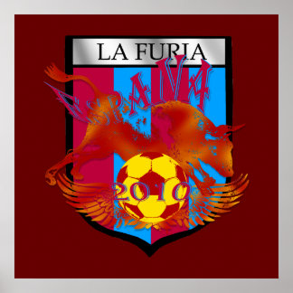 Poster La furia football fans de football bouclier cadeau