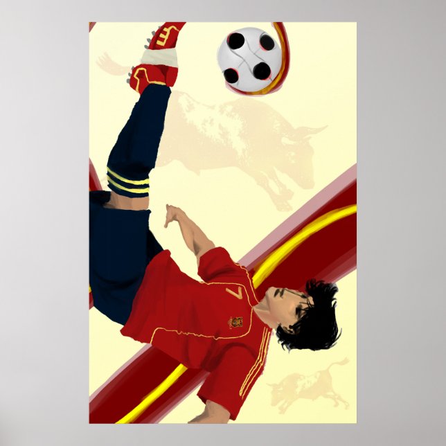 Poster La Furia Roja Espagne 2014 Football par Sarjis (Devant)