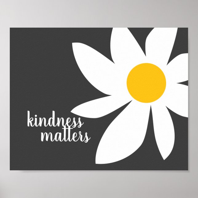 Poster la gentillesse compte citation design de fleur mod (Devant)