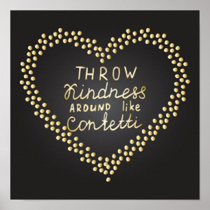Poster La gentillesse de jet aiment autour des confettis