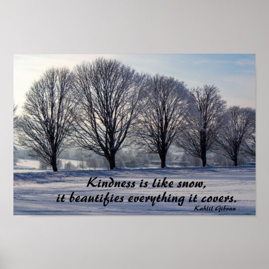 Poster La Gentillesse Est Comme La Neige Citation De Ka Zazzle Ch Poster La Gentillesse Est Comme La Neige Citation De Ka Zazzle Ch