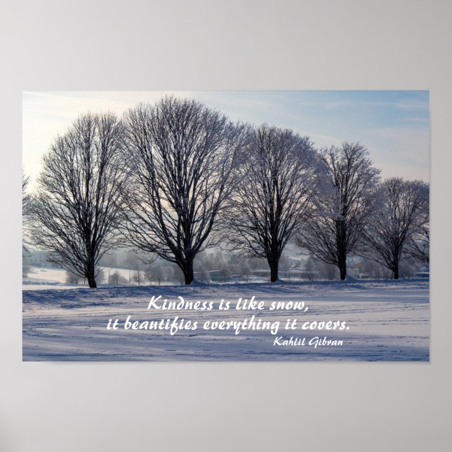 Poster La gentillesse est comme la neige - Citation de Ka (Devant)