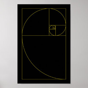 Poster La géométrie sacrée en spirale d'or