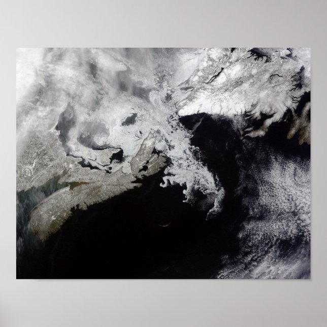 Poster La glace de mer remplit le golfe du Saint-Laurent (Devant)