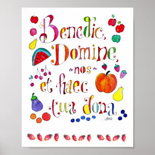 Poster La grâce catholique avant les repas Prière d'actio