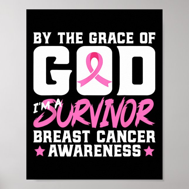 Poster La grâce Dieu Je suis un survivant Cancer du sein  (Devant)