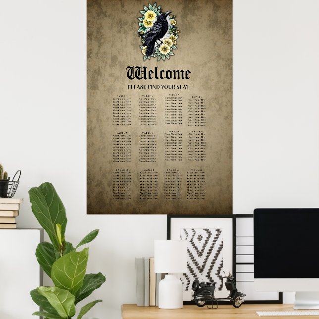 Poster La grâce et l'élégance du corbeau. (Bureau à domicile)