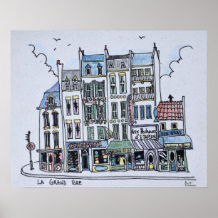 Poster La Grand Rue Boulogne-Sur-Mer, France