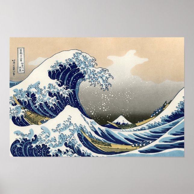 Poster La Grande Vague à Kanagawa par Hokusai (Devant)