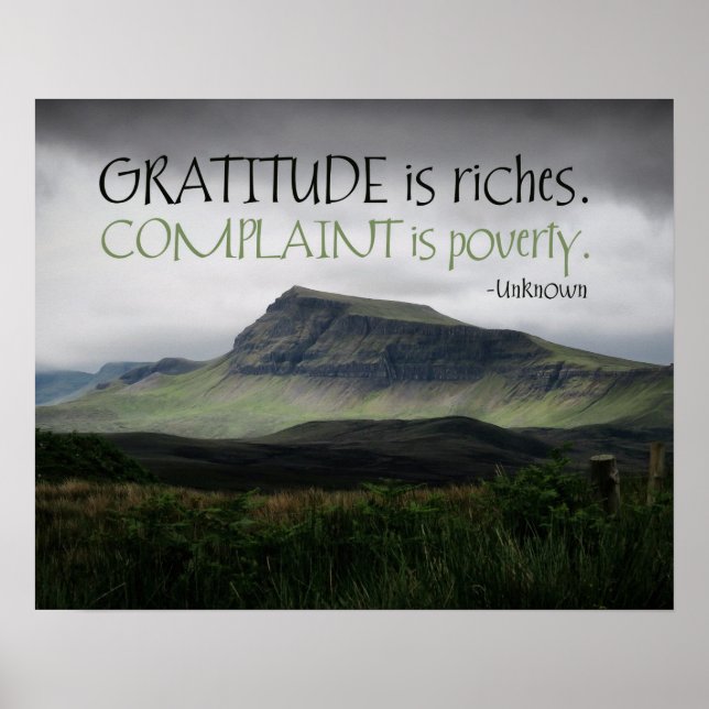 Poster La Gratitude Est Une Richesse (Devant)