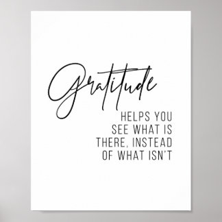Poster La Gratitude Vous Aide À Voir Ce Qui Y Est...