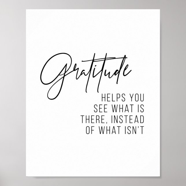 Poster La Gratitude Vous Aide À Voir Ce Qui Y Est... (Devant)
