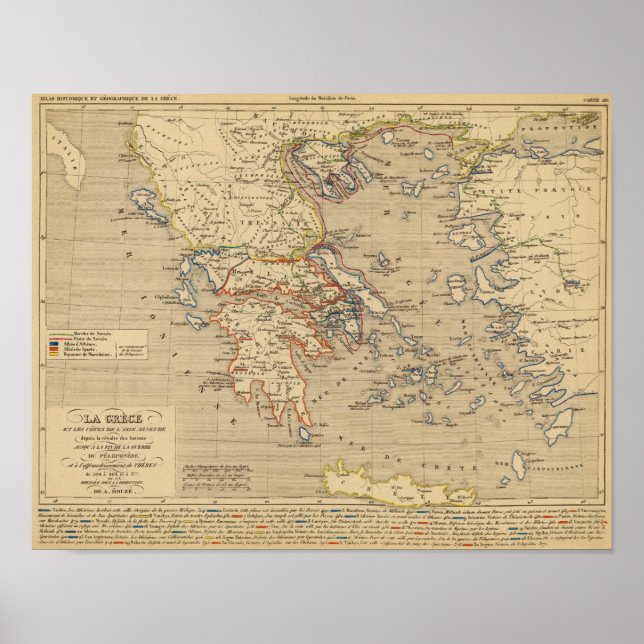 Poster La Grece, les cotes de l'Asie Mineure (Devant)