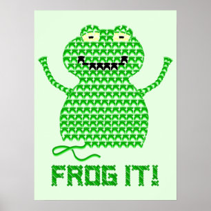 Poster La Grenouille ! Grenouille à crochet vectorielle (