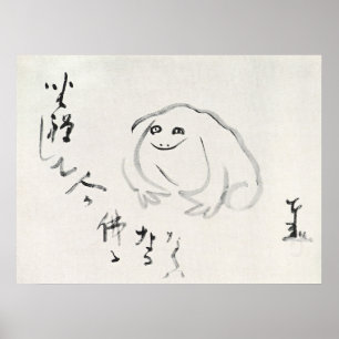 Poster La Grenouille Méditatrice, Sengai Gibon Art Japona