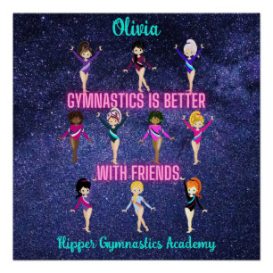 Poster La Gymnastique Est Mieux Avec Des Amis Personnalis