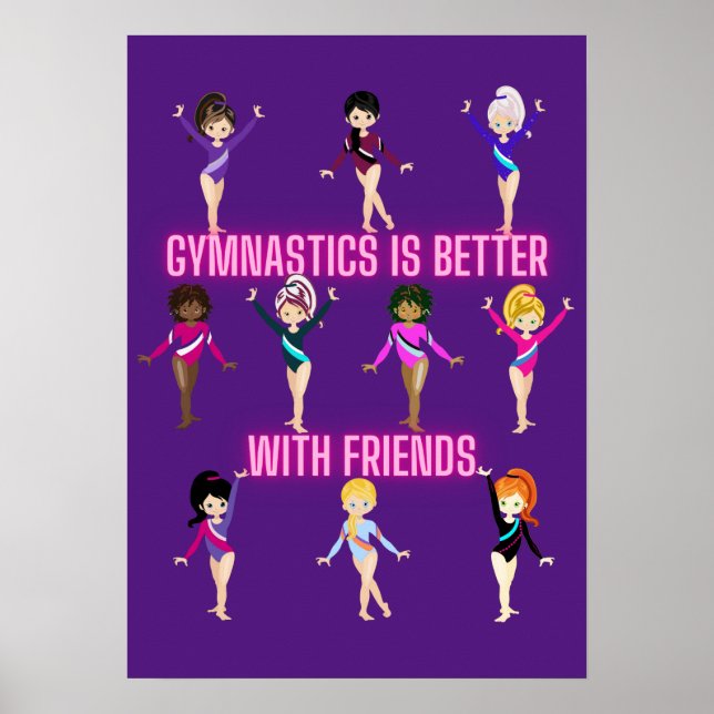 Poster La Gymnastique Est Mieux Avec Les Amis (Devant)