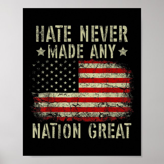 Poster La haine du drapeau rétro n'a jamais fait de natio (Devant)