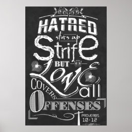 Poster La haine fait rage mais l'amour couvre toutes les 