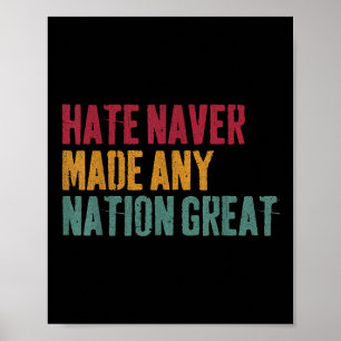 Poster La haine n'a jamais fait de nation une grande, ant