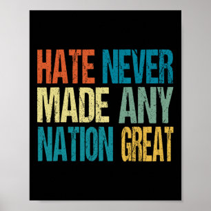 Poster La haine n'a jamais rendu une nation grande Anti T
