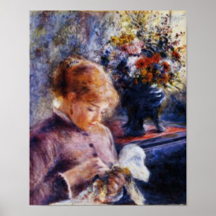 Poster La jeune femme de Renoir coudre