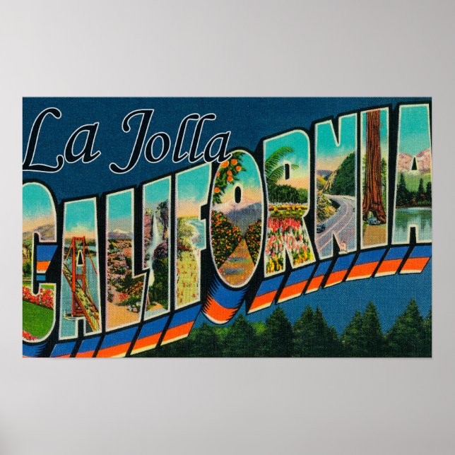 Poster La Jolla, Californie - Scènes de grandes lettres (Devant)