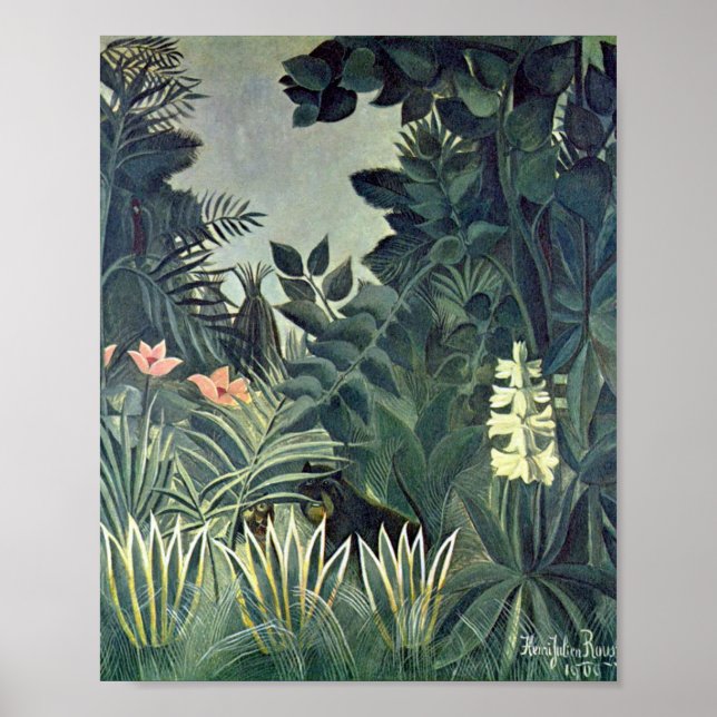 Poster La jungle équatoriale par Henri Rousseau (Devant)