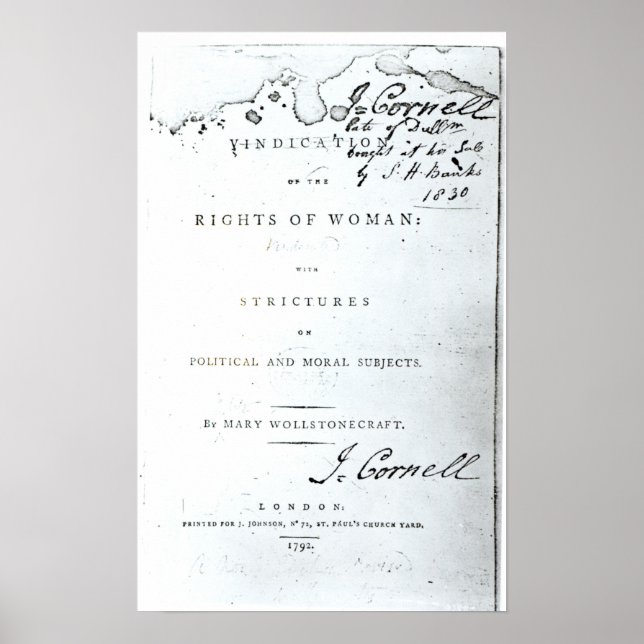 Poster La justification des droits de la femme (Devant)