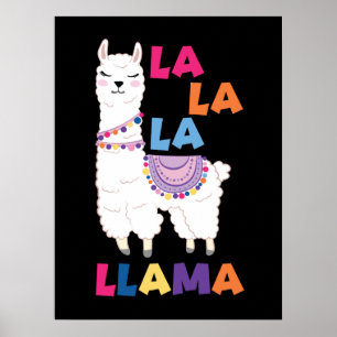 Poster La La La Llama - Drôle Chant Llama