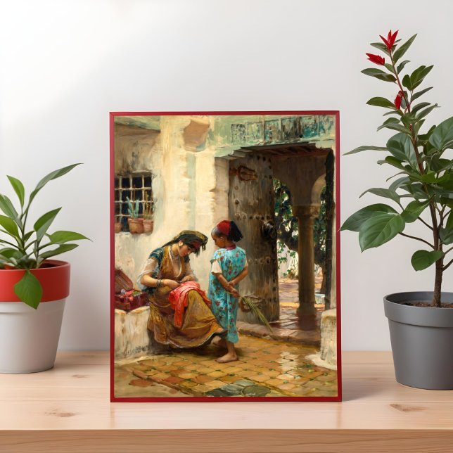 Poster La leçon de couture de Frederick Bridgman (Créateur téléchargé)