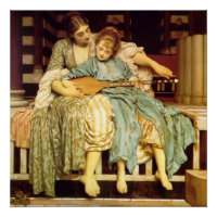 La leçon de musique Frederic Leighton Glossy