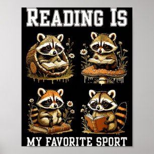 Poster La lecture est le sport préféré cottagecore drôle